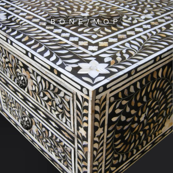 Black & White Love - A bone Inlay bedside drawer for all