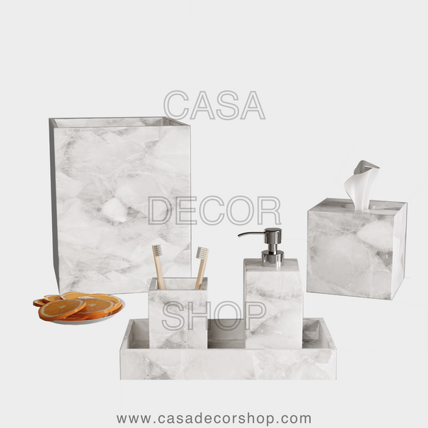 White Quartz Vanity Set