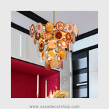 Natural Agate Slice Chandelier