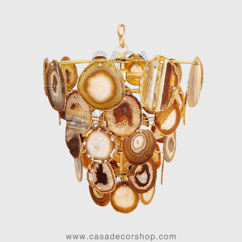 Natural Agate Slice Chandelier