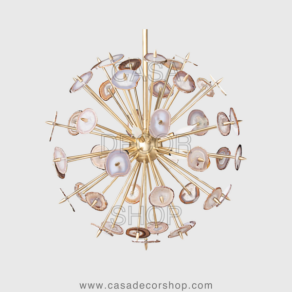 Natural Agate Sphere Chandelier