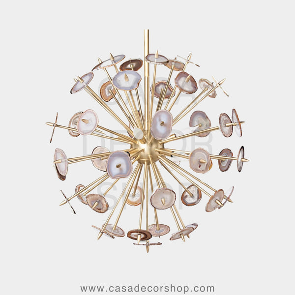 Natural Agate Sphere Chandelier