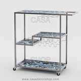 Blue Agate Bar Cart