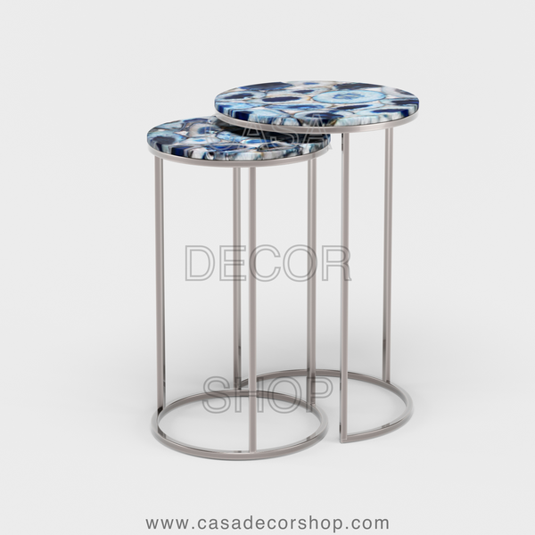 Blue Agate Nested Side Table