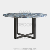 Blue Agate Round Dining Table