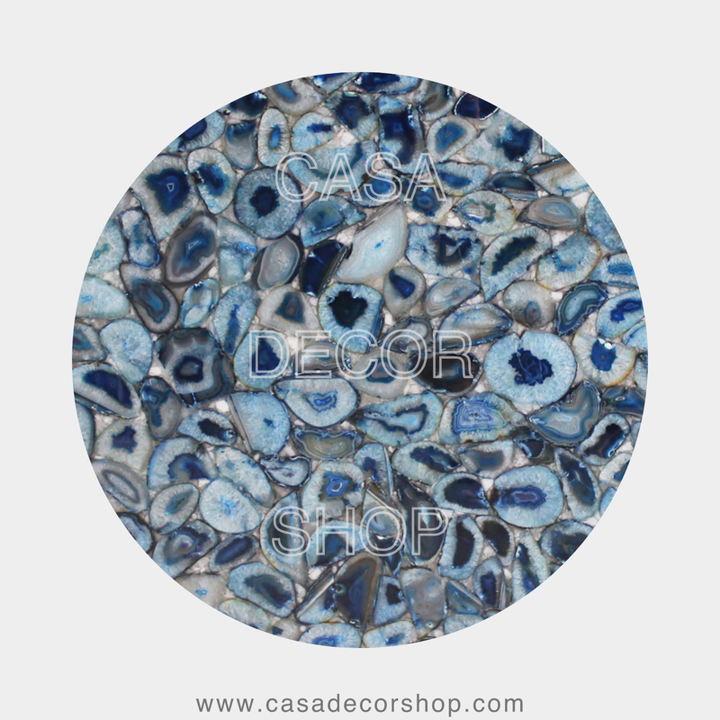 Blue Agate Round Dining Table