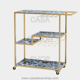 Blue Agate Bar Cart