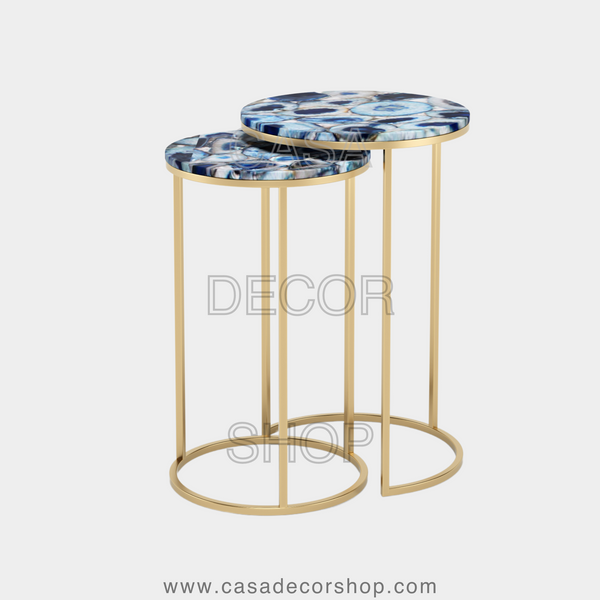 Blue Agate Nested Side Table