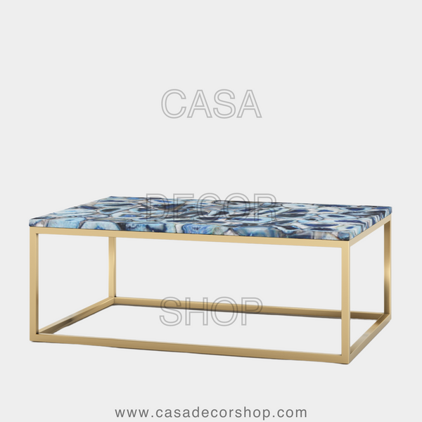 Blue Agate Coffee Table Rectangular