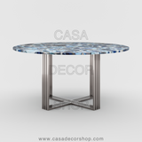 Blue Agate Round Dining Table