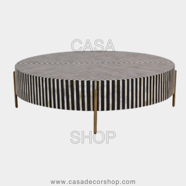 CDS Round Bone Inlay Coffee Table