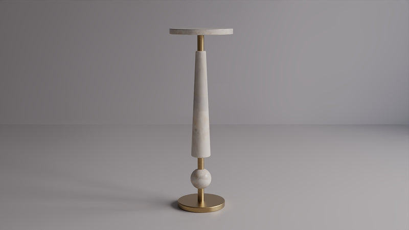 tapered gold pedestal bar table for cocktail lounges
