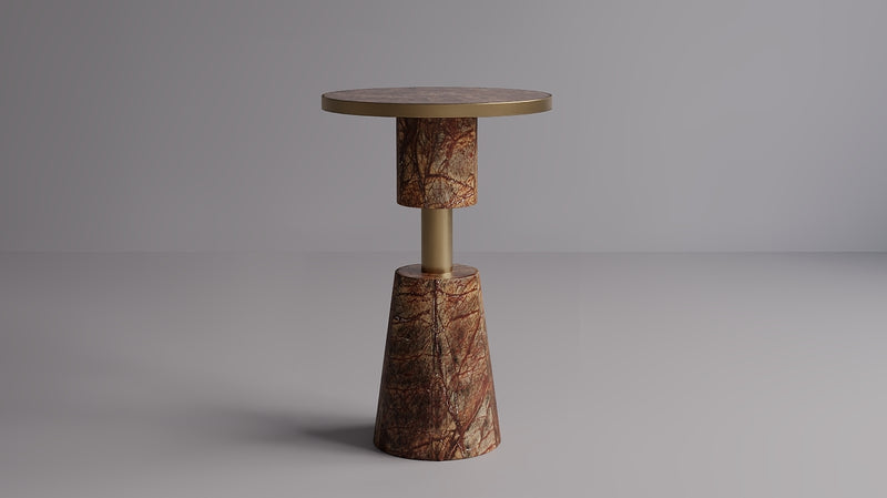 stone pedestal drink table for cocktail service
