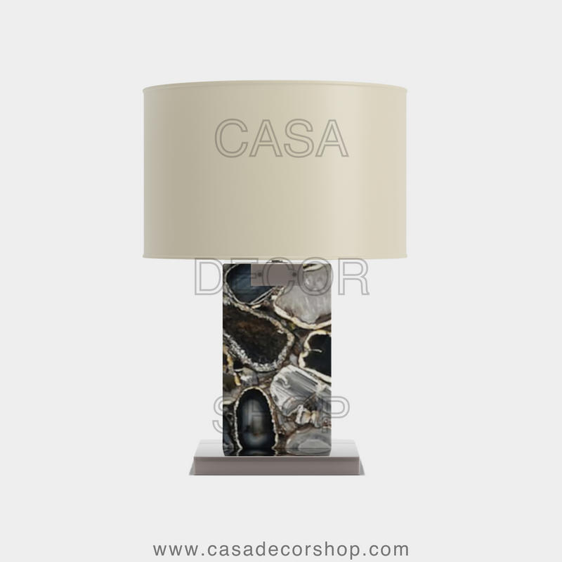 Grey Agate Table Lamp