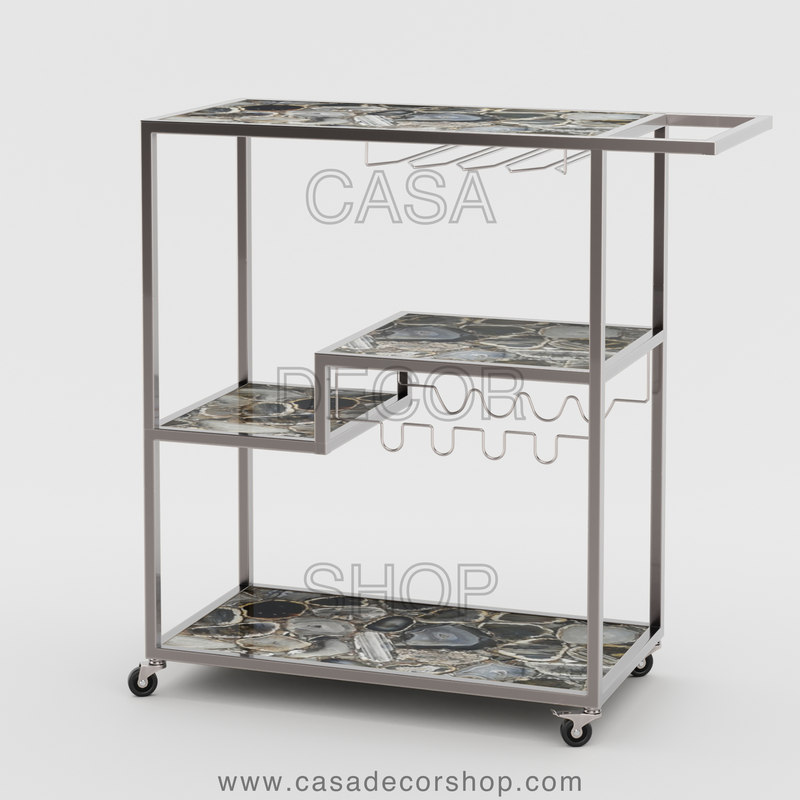 Grey Agate Bar Cart