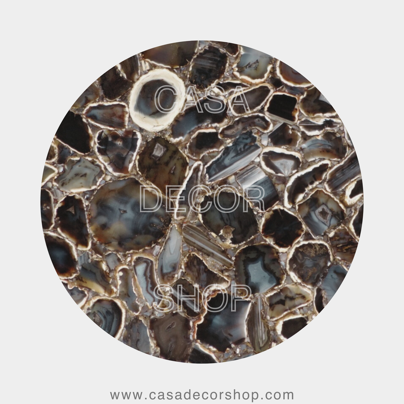 Grey Agate Round Dining Table