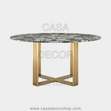 Grey Agate Round Dining Table