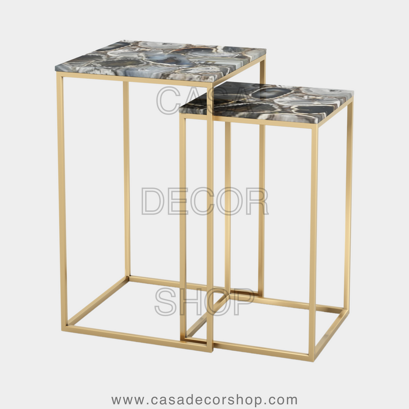 Grey Agate Nested Side Table