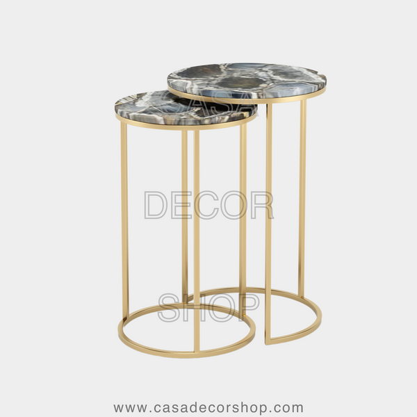 Grey Agate Nested Side Table