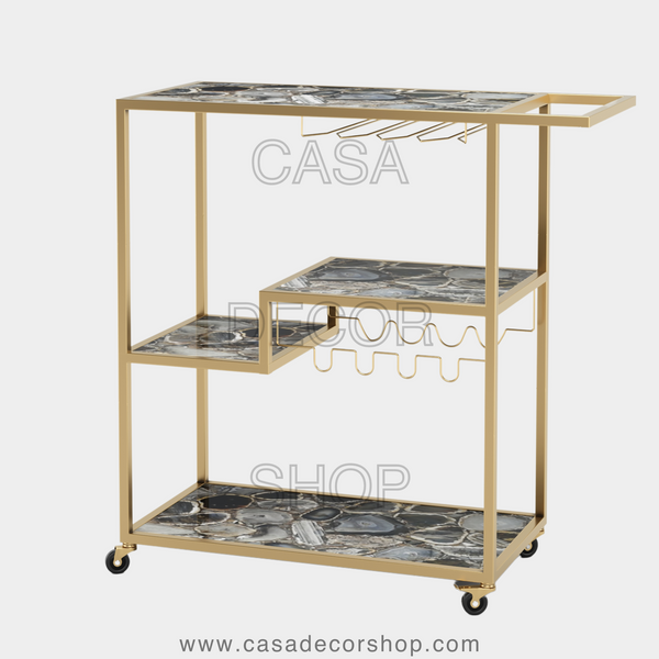 Grey Agate Bar Cart