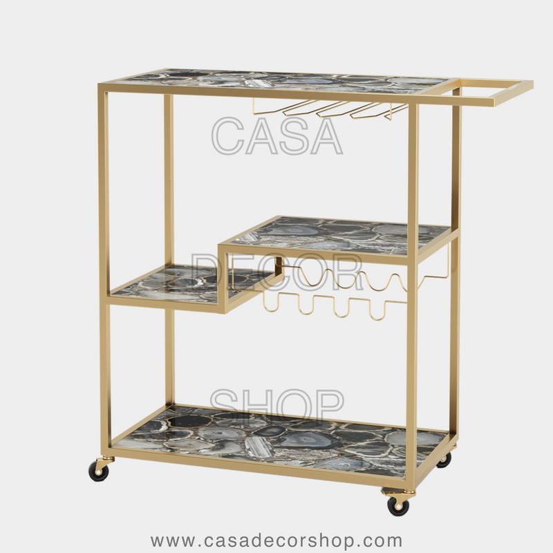 Grey Agate Bar Cart