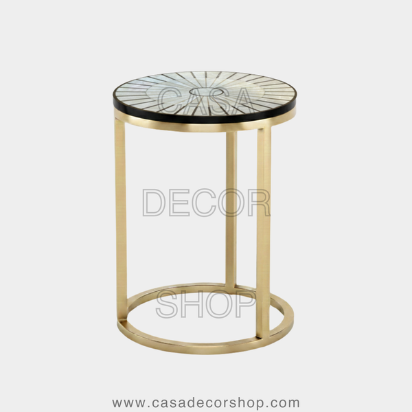 Sunburst Aurora MOP Inlay Side Table