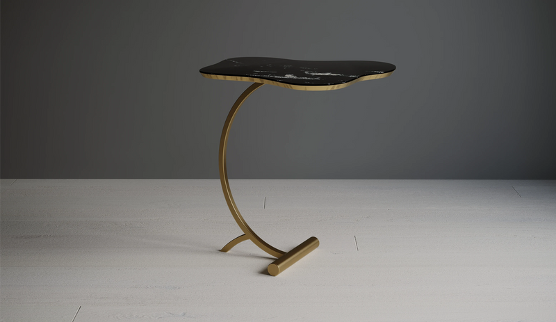 Marble bar table designed for hotel lounge bars and luxury hospitality cocktail spaces