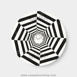 Optic Illusion Marble Inlay Side Table