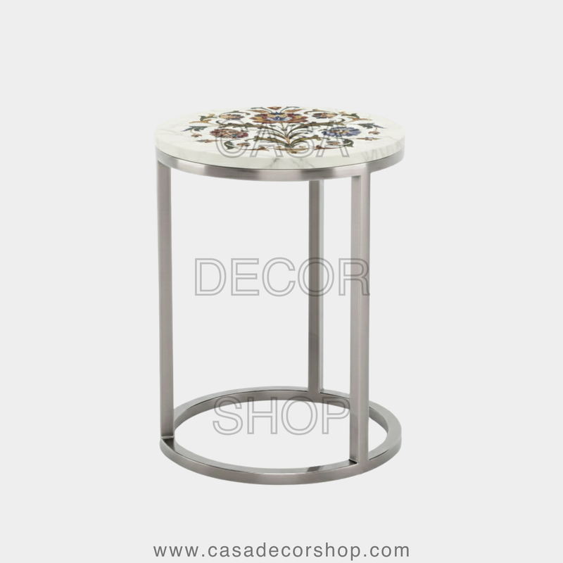 Royal Florenza Marble Inlay Side Table