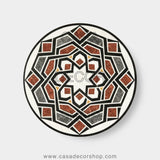 Moorish Star Geometric Marble Inlay Side Table