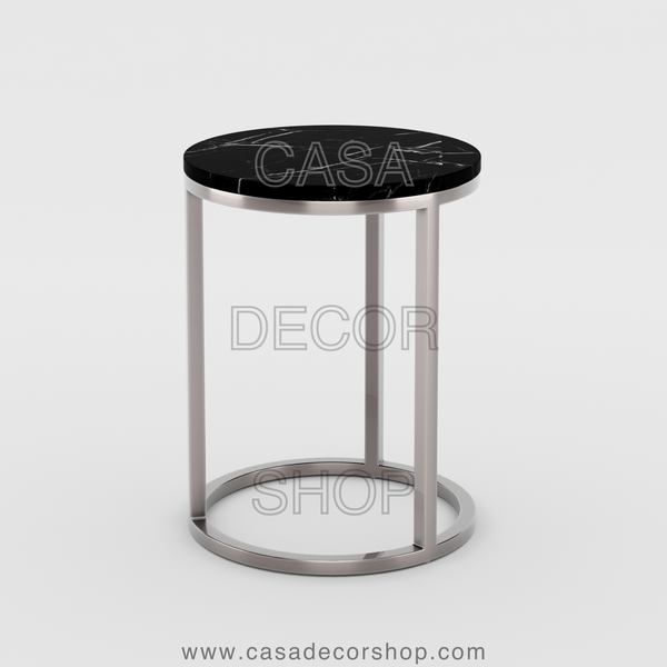 Black Marble Side Table