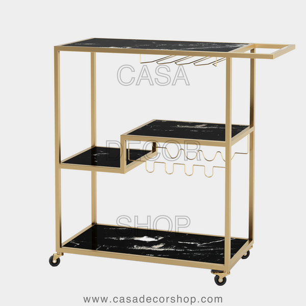 Black Marble Bar Cart