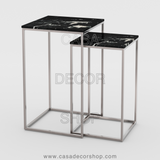 Black Marble Nested Side Table