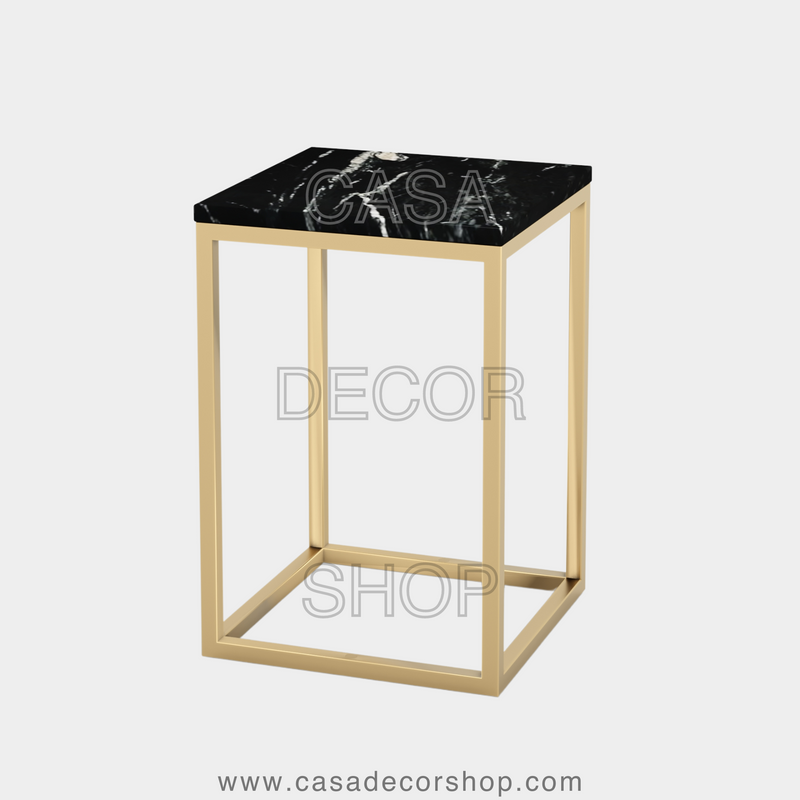 Black Marble Side Table