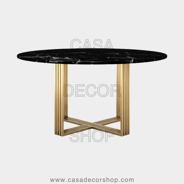 Black Marble Round Dining Table