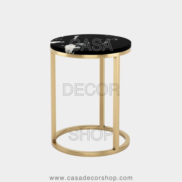 Black Marble Side Table