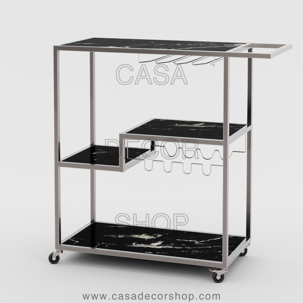 Black Marble Bar Cart