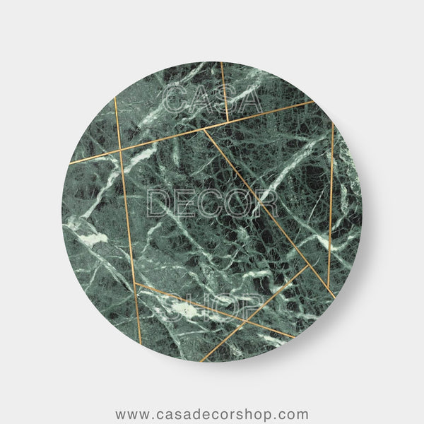 Emerald Luxe Brass Line Marble Tabletop