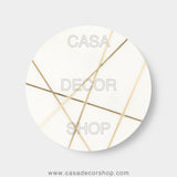 White Aurora Brass Inlay Marble Side Table