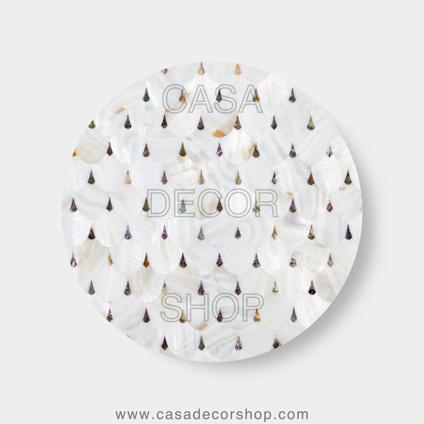 White Coral Scallop MOP Tabletop