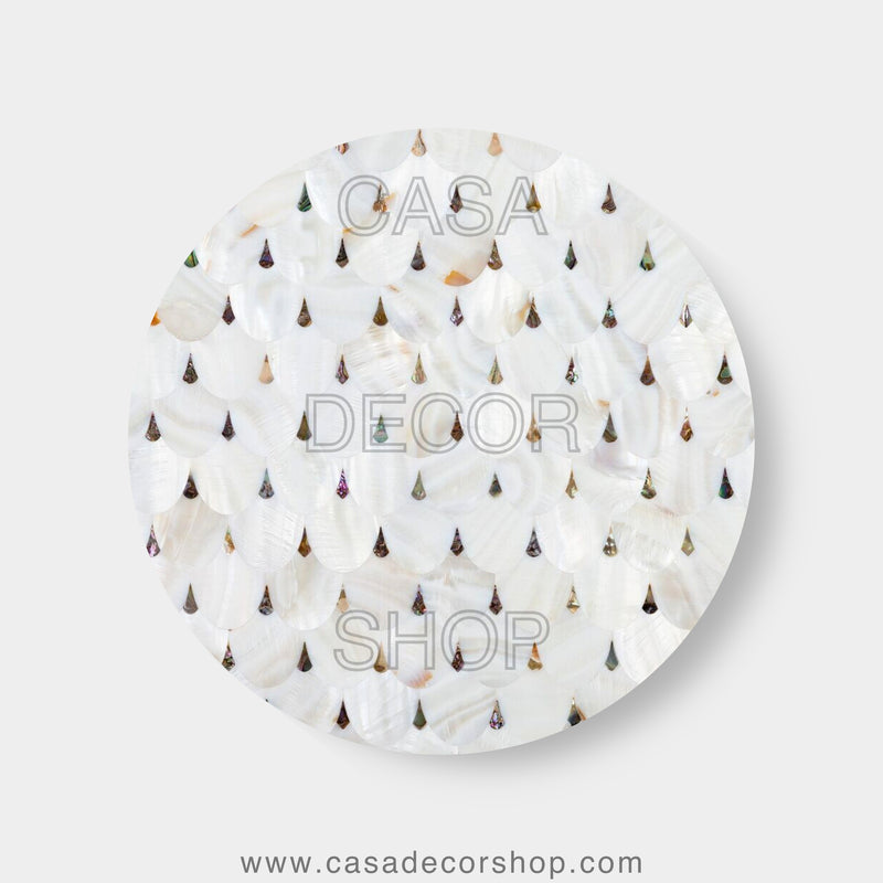 White Coral Scallop MOP Tabletop