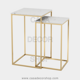 White Marble Nested Side Table