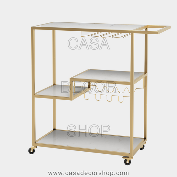 White Marble Bar Cart