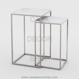 White Marble Nested Side Table