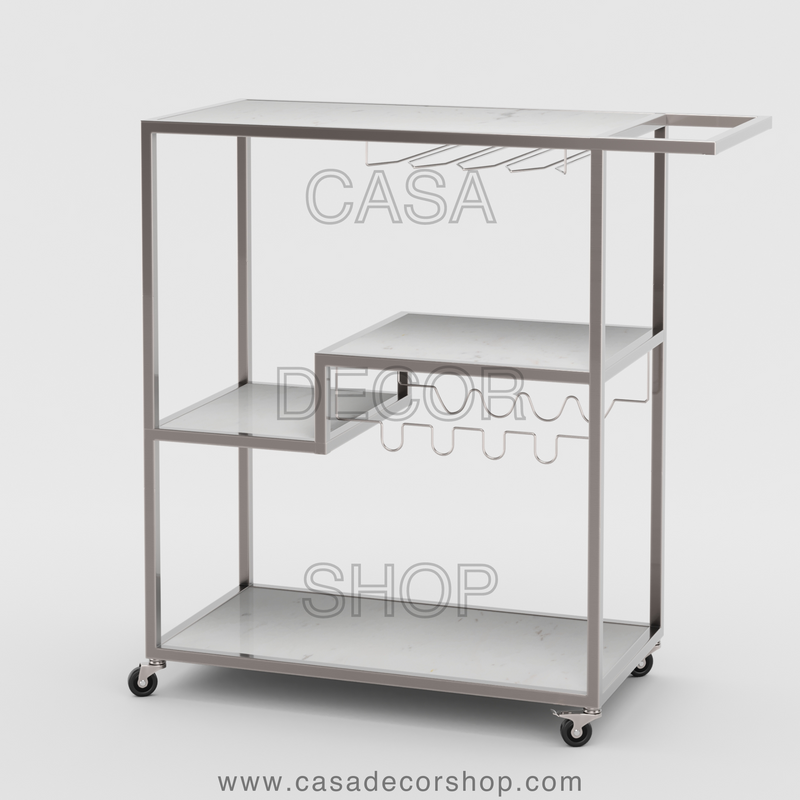 White Marble Bar Cart