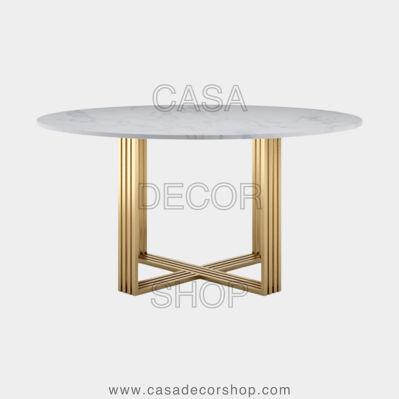 White Marble Round Dining Table