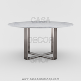 White Marble Round Dining Table