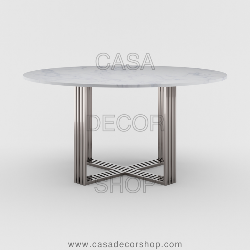 White Marble Round Dining Table