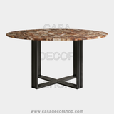 Petrified Wood Round Dining Table