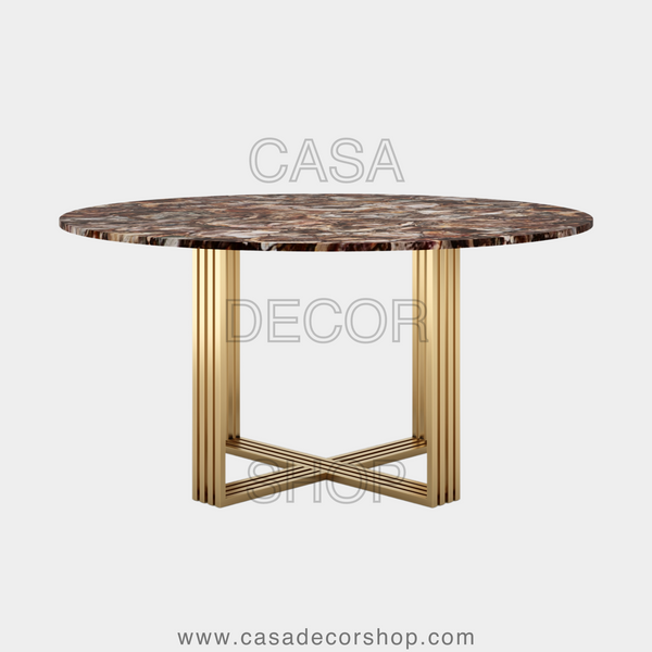Petrified Wood Round Dining Table